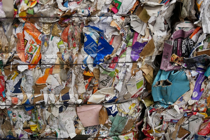 A close up image of recycled cardboard