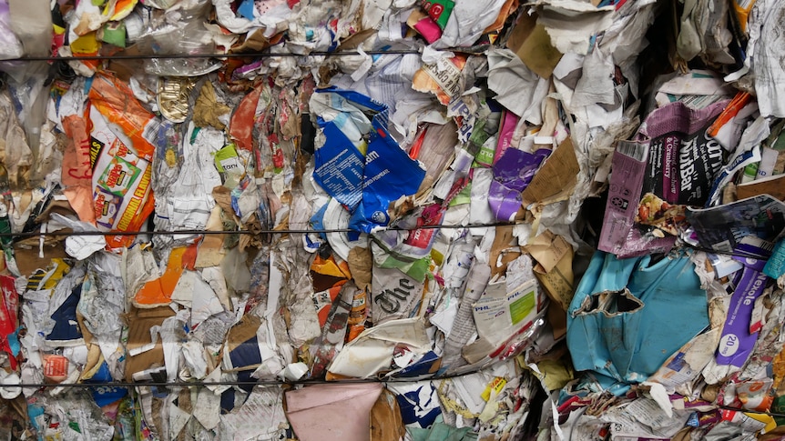 A close up image of recycled cardboard