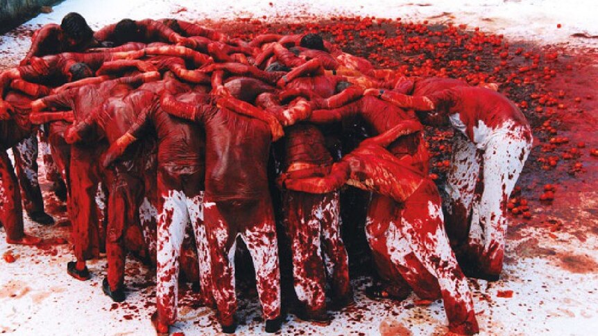 Promotional image for Hermann Nitsch show.