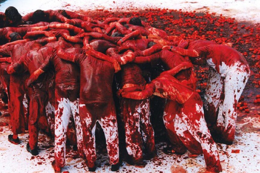 Promotional image for Hermann Nitsch show.
