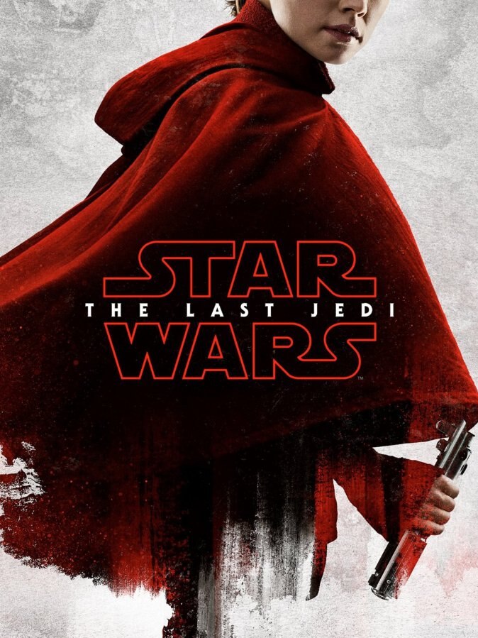 A teaser poster for the film Star Wars: The Last Jedi with Rey, played by Daisy Ridley