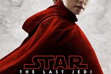 A teaser poster for the film Star Wars: The Last Jedi with Rey, played by Daisy Ridley