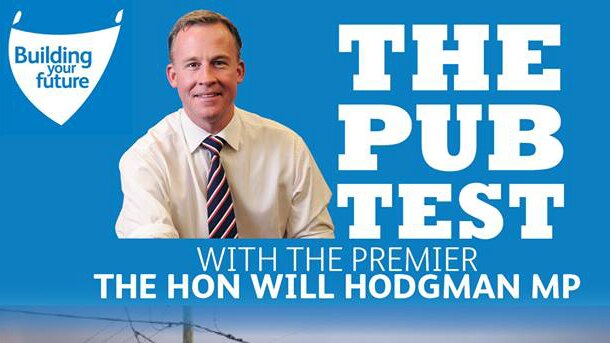 Premier Will Hodgman's pub test promo