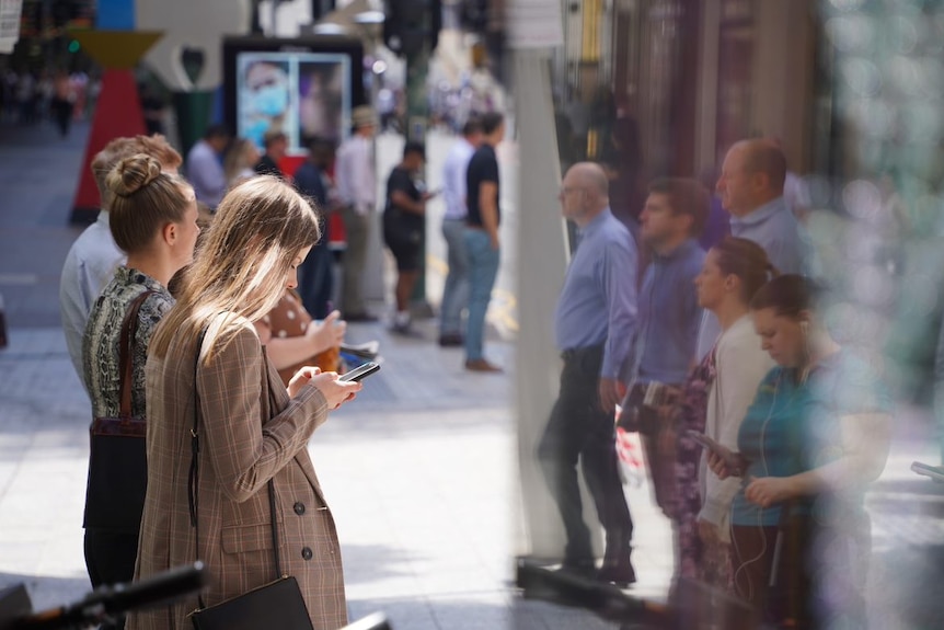 People shopping in the Queen Street mall in Brisbane