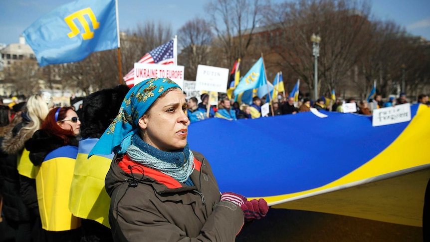 Ukraine protesters march in Washington