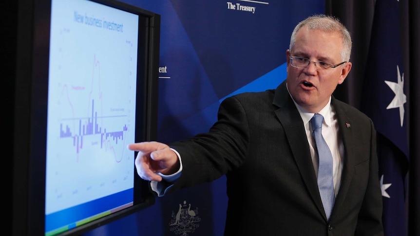Treasurer Scott Morrison shows off economy figures