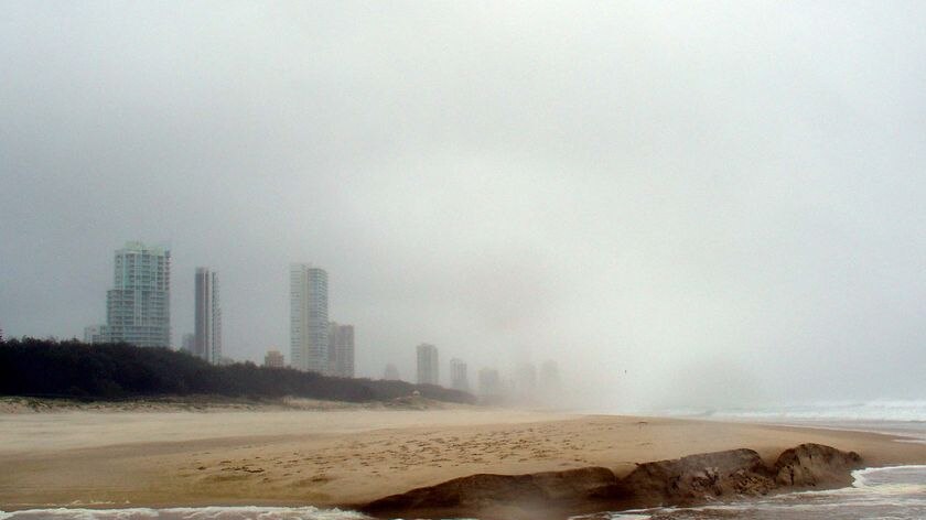 The Gold Coast is also being lashed by wild weather.