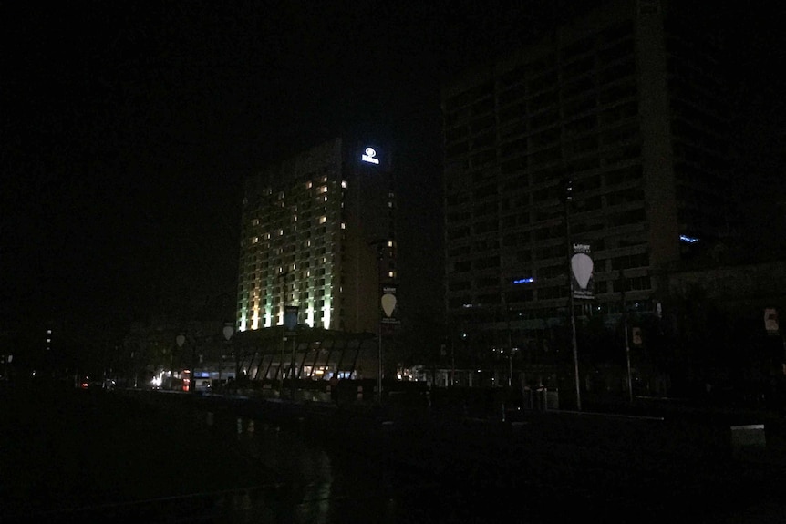 Some lights have been turned on in Adelaide after the blackout.