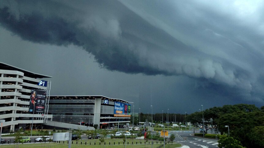 A storm front moves across Brisbane.