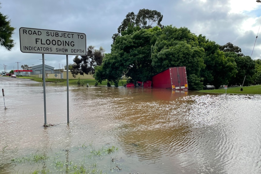 truck in floodwaters