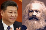 Chinese President Xi Jinping and German philosopher Karl Marx.