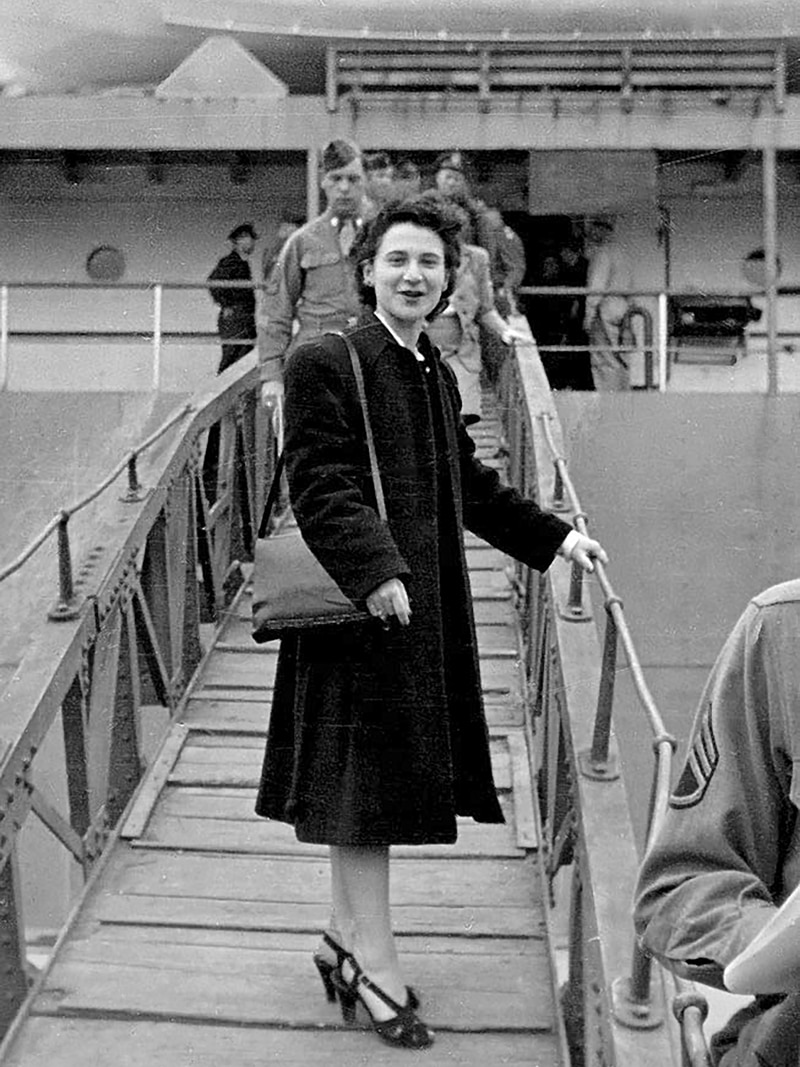 Beate Sirota leaving Japan, 1947.