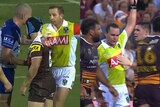 David Klemmer and James Roberts touch referees