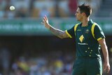 Australia's Mitchell Johnson prepares to bowl in game three against Sri Lanka.