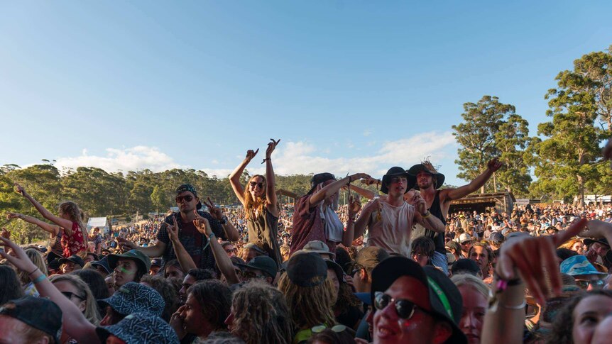Crowd enjoying the music at Falls Festival Marion Bay 2017