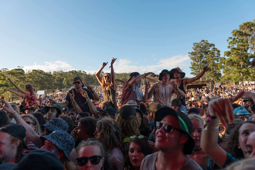 Crowd enjoying the music at Falls Festival Marion Bay 2017