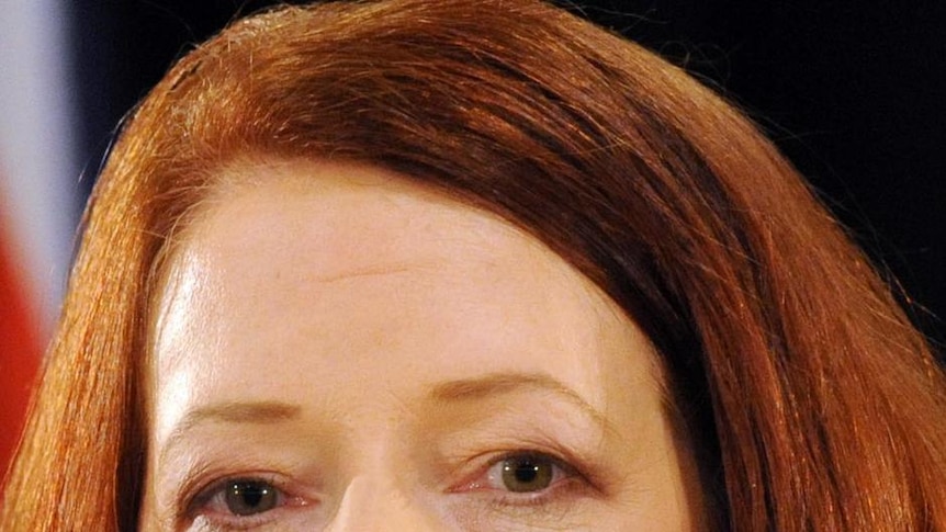 Prime Minister Julia Gillard speaks at a press conference