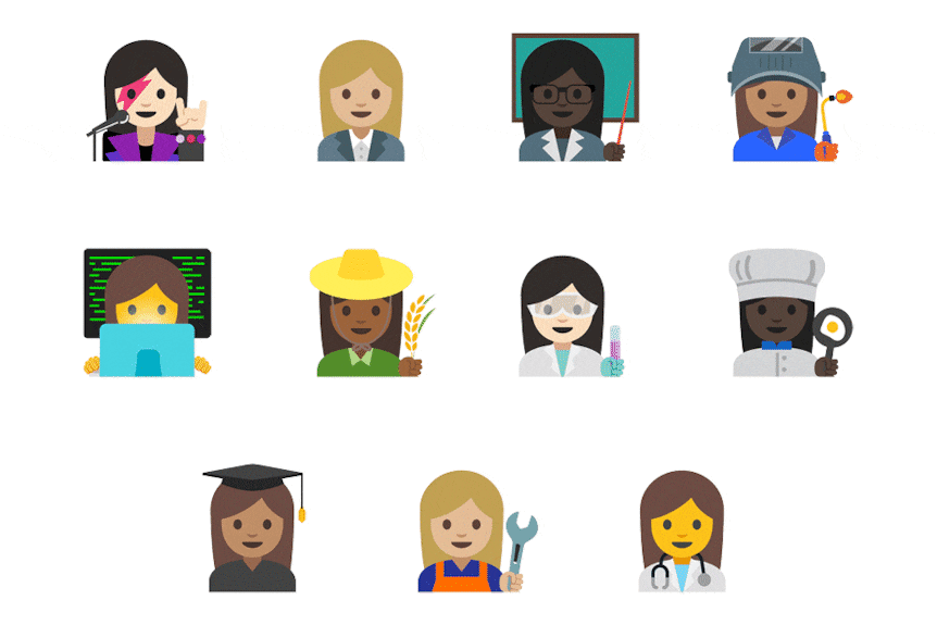 New gender diverse professional emojis