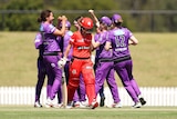 Female batter walks off the pitch of getting bowled out