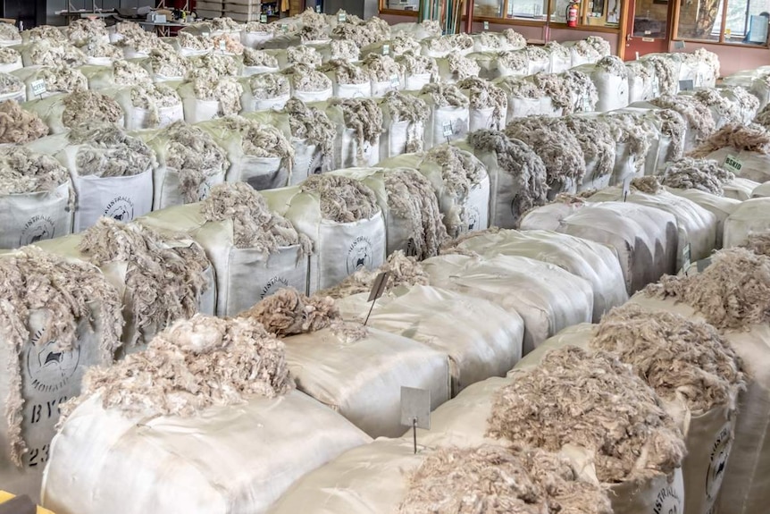 Bales of mohair.