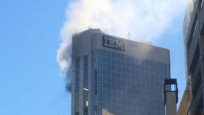 IBM building on fire