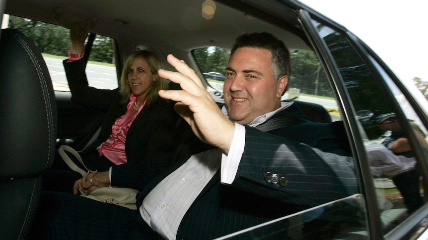 Joe Hockey arrives in car