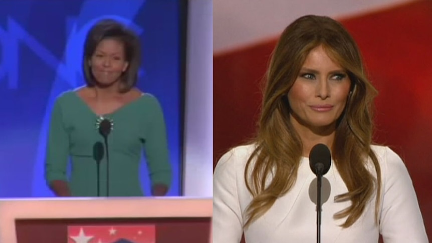 Melania Trump's speech compared with Michelle Obama's