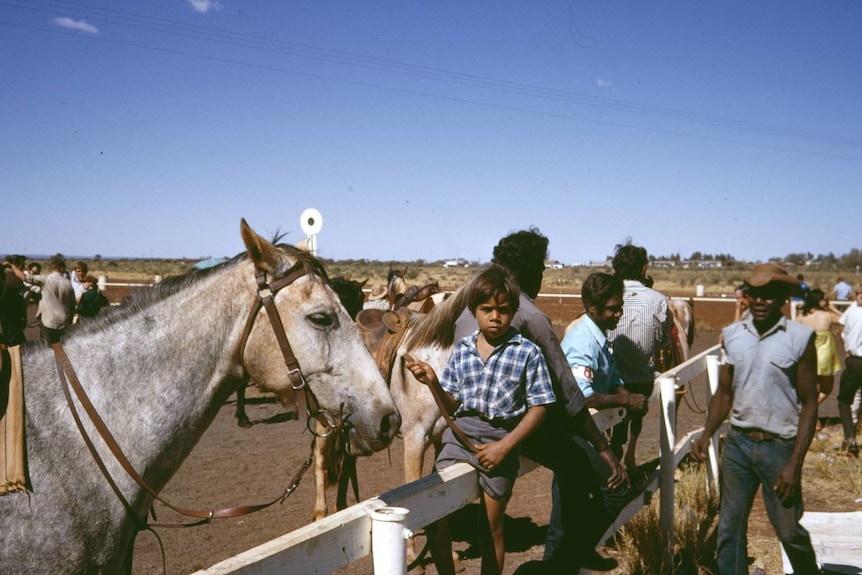 Aboriginal Australian People with horses at Wittenoom Race Course