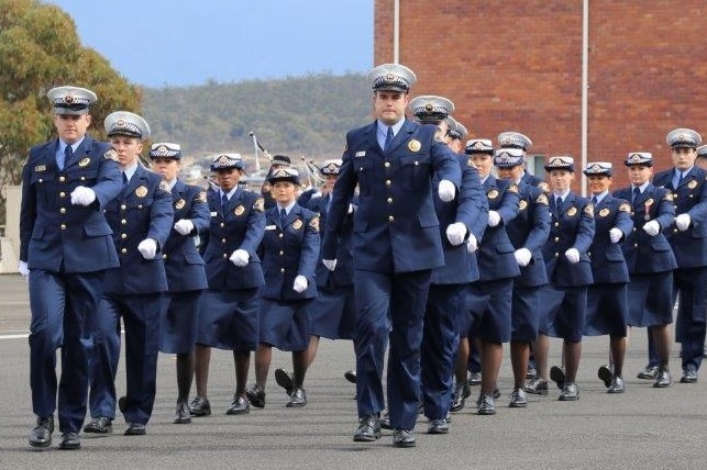 19 recruits on parade for their graduation at the Tasmanian Police Academy on September 15, 2017