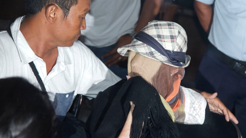 Schapelle Corby has her face concealed as she arrives at the Correctional Board of Denpasar on February 10, 2014