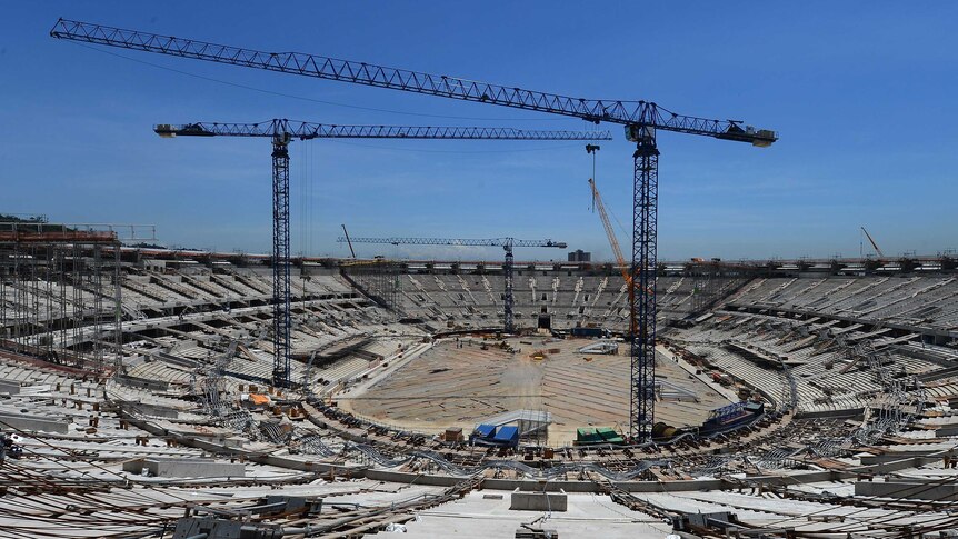 Maracana stadium under construction