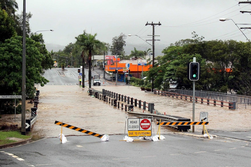 Petrie Creek floods in Nambour.