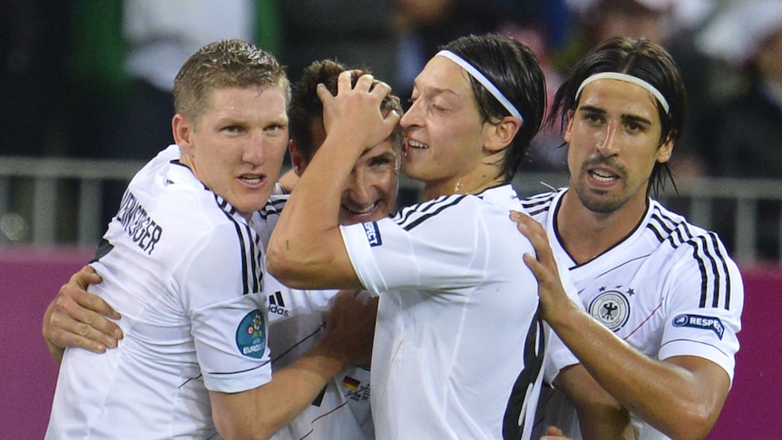 Germany celebrate Klose goal