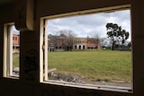 View through window at Willow Court, Tasmania.