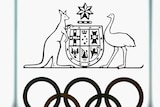 The Australian Olympic Committee emblem is pictured after a press conference in Sydney in 2008.