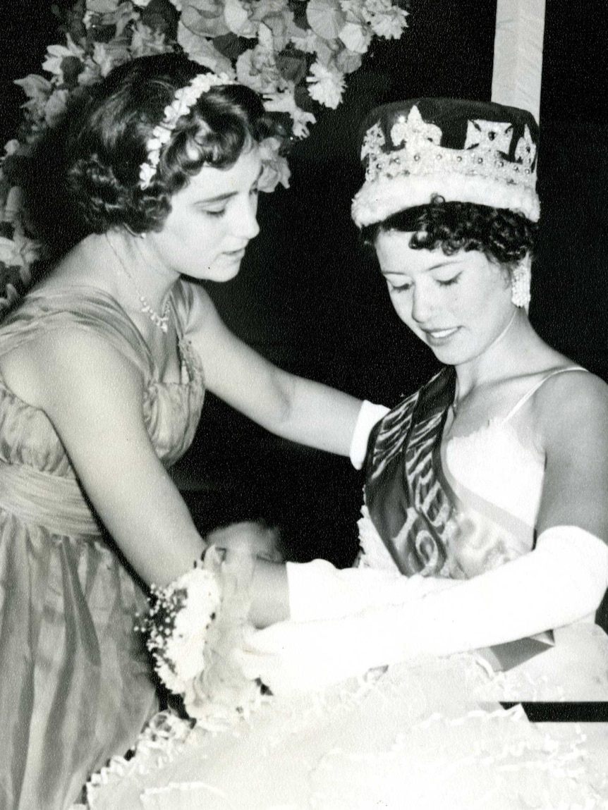 Aileen Auld being crowned as the Loxton Mardi Gras queen at the first festival in 1958.