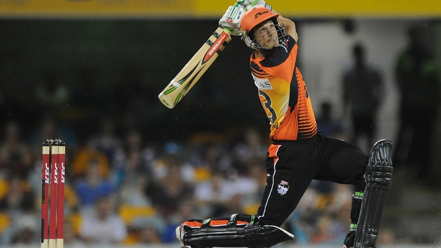 Nathan Coulter-Nile bats for the Perth Scorchers in the Big Bash League.
