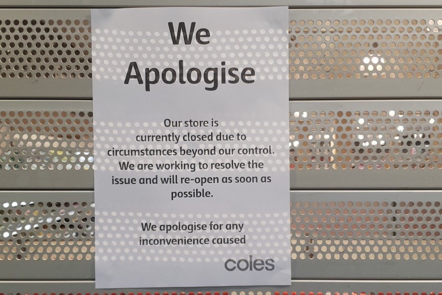 Twitter picture of Coles closure signage