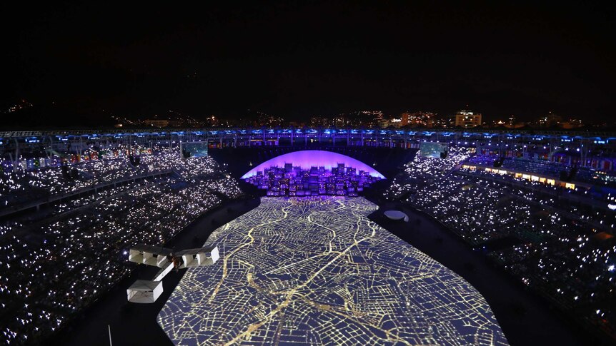 Maracana Stadium lights up