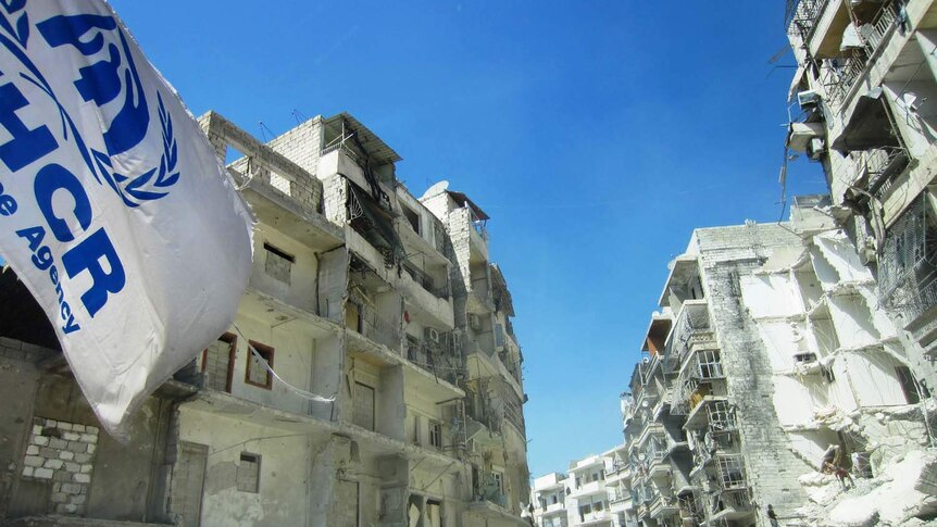 An example of the destruction caused by the Syrian conflict