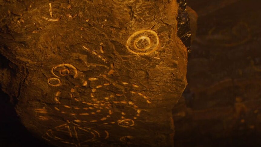 Cave markings from episode four of season seven of HBO's Game of Thrones