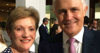Jane Prentice and Malcolm Turnbull smiling for the camera