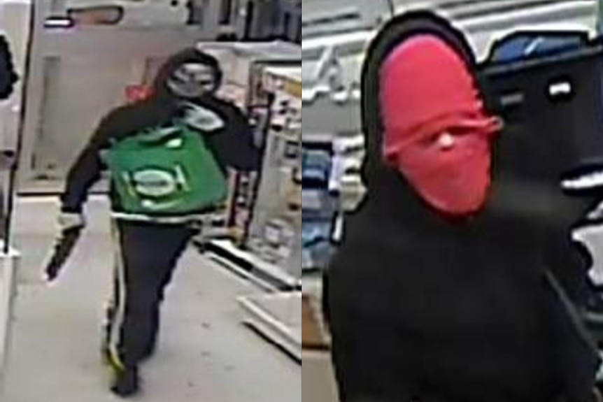 CCTV images of men robbing the Curtin supermarket