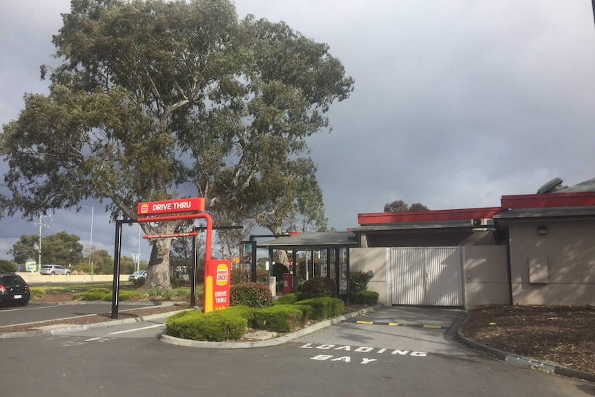 The drive thru and loading bay at a Hungry Jacks in Mill Park.