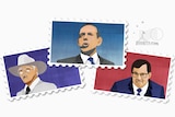 Illustration showing Tony Abbott, Ed Husic and Bob Katter