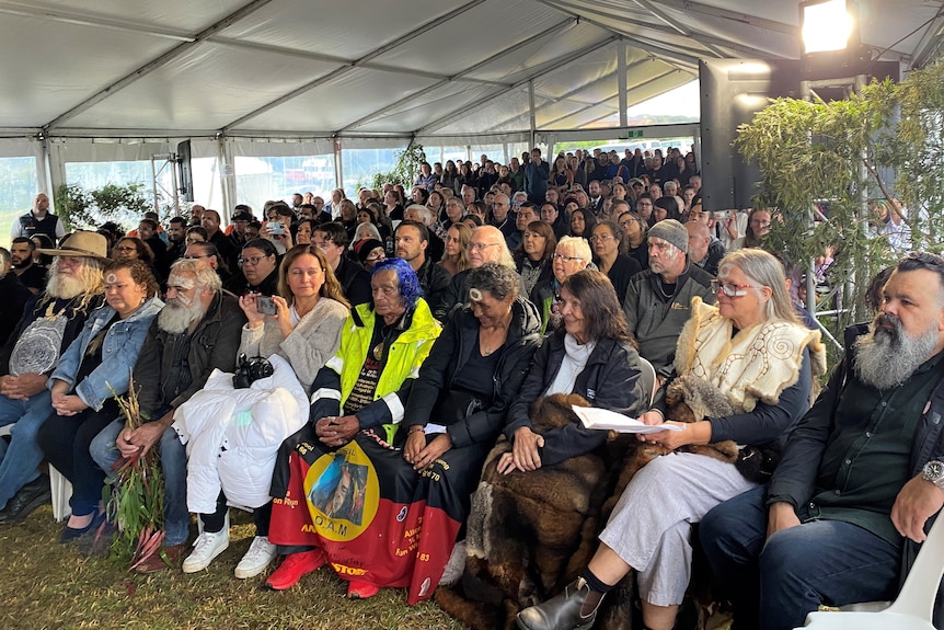 A marque full of people for native title determination