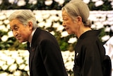 Japanese Emperor Akihito (R) and Empress Michiko