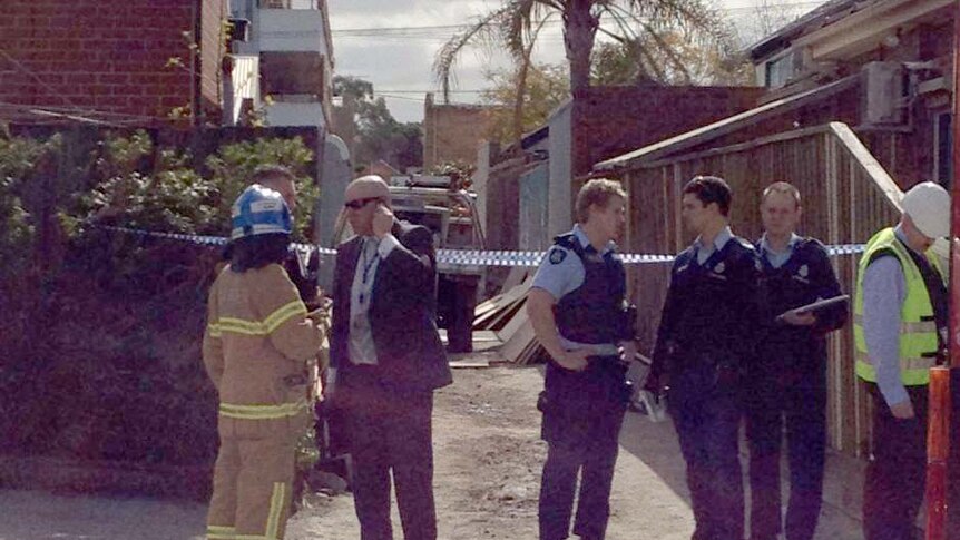 Emergency services at scene of Caulfield South building collapse