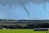 Long-distance shot of a tornado-like cloud taken in Western Australia.