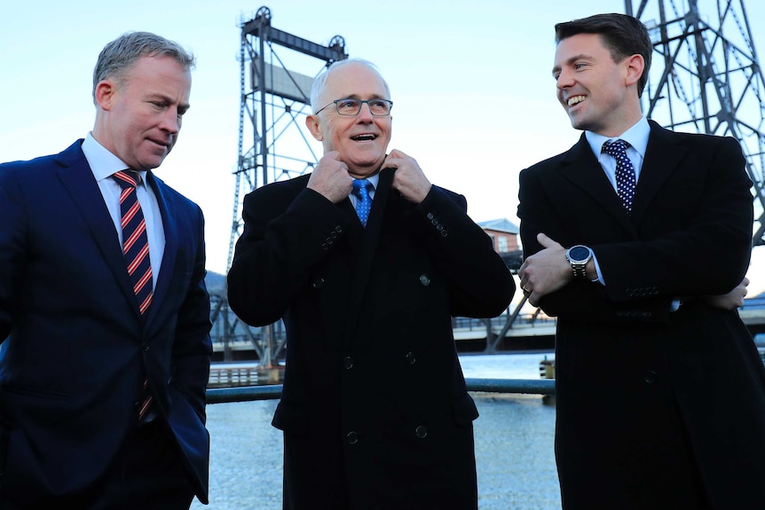 Will Hodgman, Malcolm Turnbull and Jonathon Duniam.